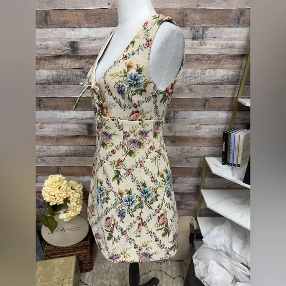 Hill House Beige Floral Mini Dress - Picture 3 of 7